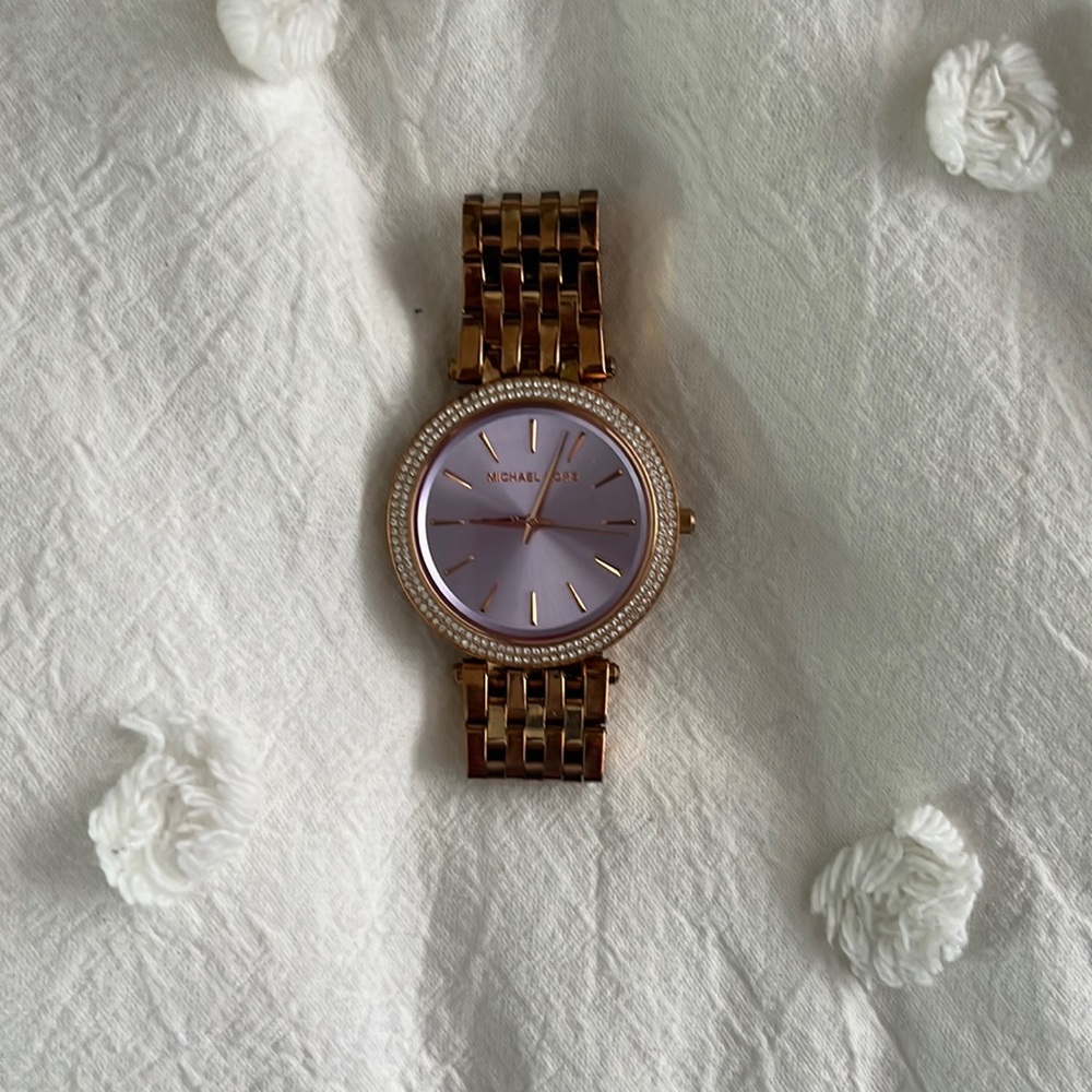 Rose gold crystal Michael kors watch